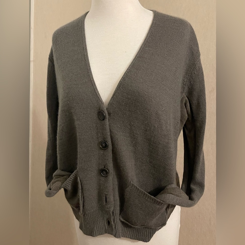 Inhabit gray sweater Cashmere/ linen size P cardigan sweater